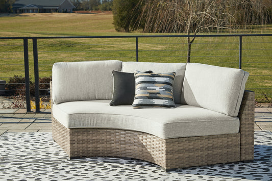 Calworth Curved Loveseat with Cushion Milwaukee Furniture of Chicago - Furniture Store in Chicago Serving Humbolt Park, Roscoe Village, Avondale, & Homan Square
