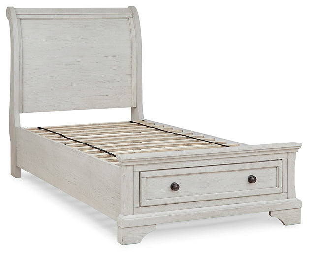 Robbinsdale Twin Sleigh Storage Bed Milwaukee Furniture of Chicago - Furniture Store in Chicago Serving Humbolt Park, Roscoe Village, Avondale, & Homan Square