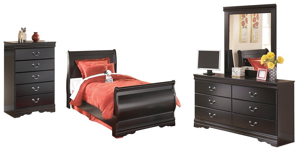 Huey Vineyard Full Sleigh Bed with Mirrored Dresser and Chest Milwaukee Furniture of Chicago - Furniture Store in Chicago Serving Humbolt Park, Roscoe Village, Avondale, & Homan Square