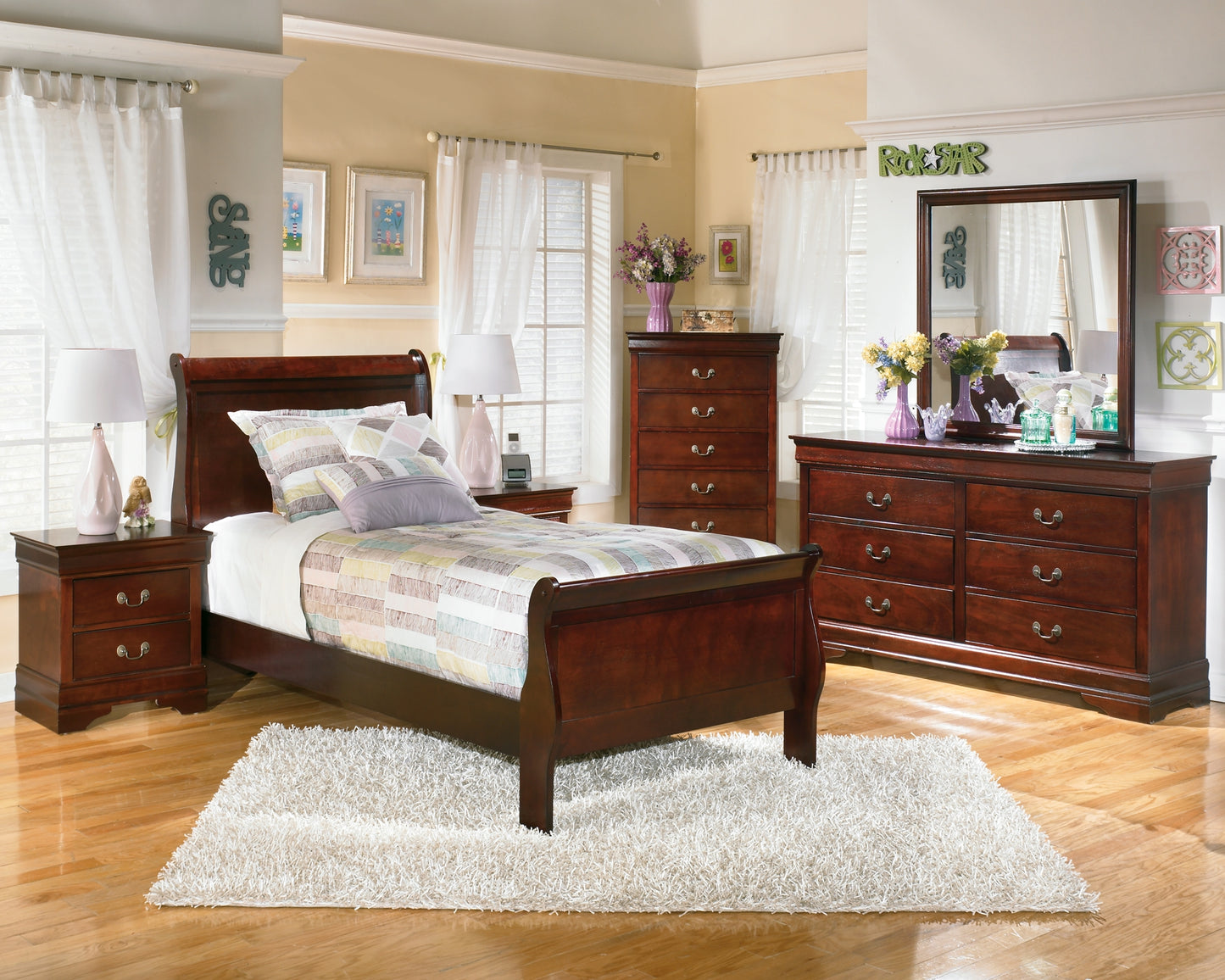 Alisdair Twin Sleigh Bed with Dresser Milwaukee Furniture of Chicago - Furniture Store in Chicago Serving Humbolt Park, Roscoe Village, Avondale, & Homan Square