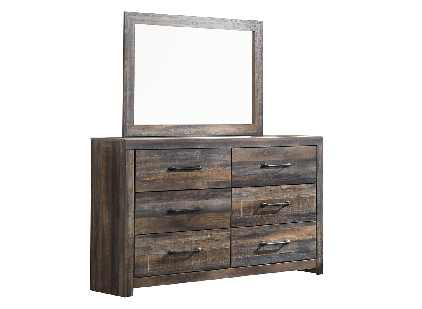 Drystan King Panel Bed with 4 Storage Drawers with Mirrored Dresser, Chest and 2 Nightstands Milwaukee Furniture of Chicago - Furniture Store in Chicago Serving Humbolt Park, Roscoe Village, Avondale, & Homan Square