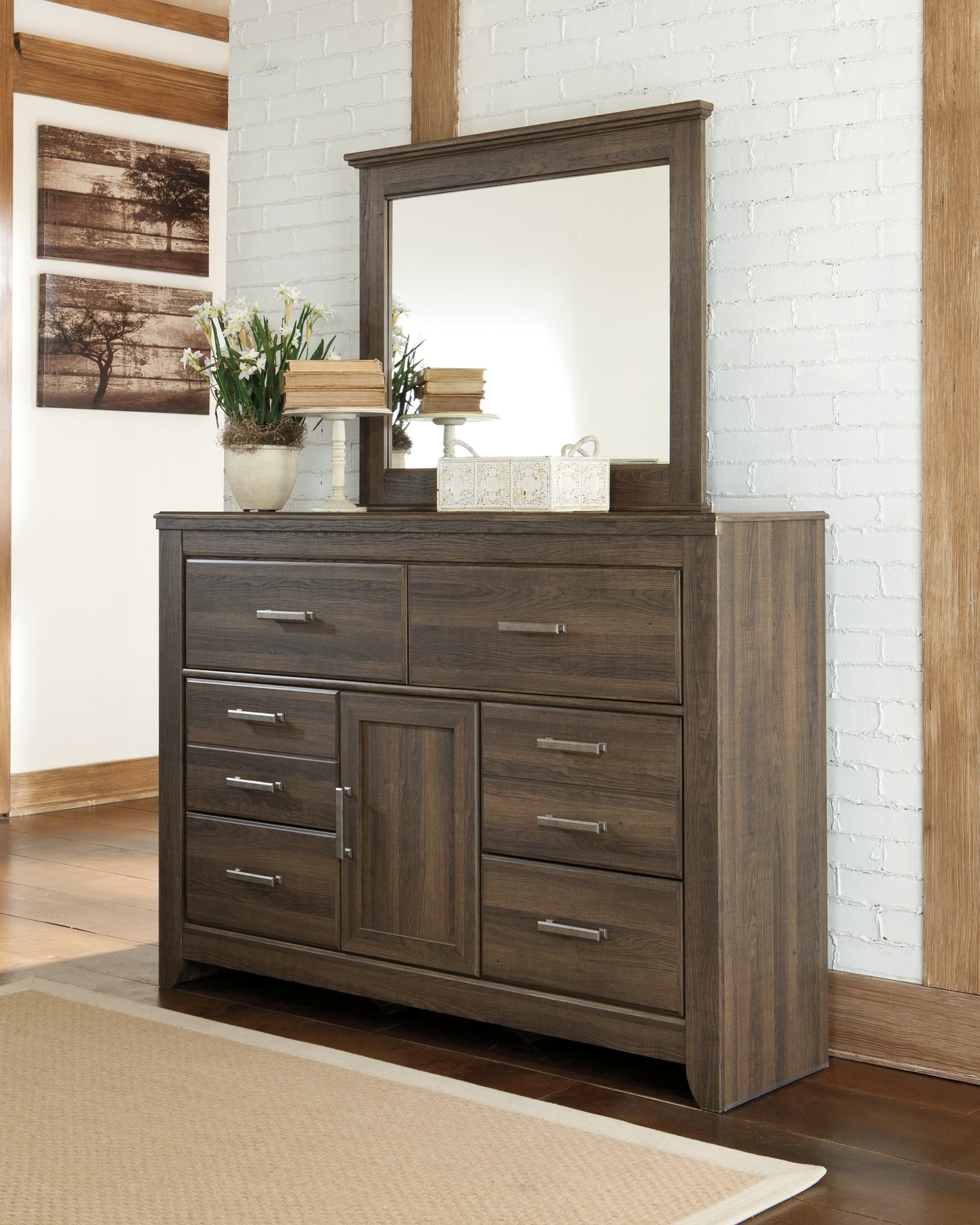 Juararo Queen Panel Headboard with Mirrored Dresser, Chest and Nightstand Milwaukee Furniture of Chicago - Furniture Store in Chicago Serving Humbolt Park, Roscoe Village, Avondale, & Homan Square