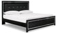 Kaydell King Upholstered Panel Bed with Mirrored Dresser and 2 Nightstands Milwaukee Furniture of Chicago - Furniture Store in Chicago Serving Humbolt Park, Roscoe Village, Avondale, & Homan Square