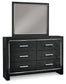 Kaydell King/California King Upholstered Panel Headboard with Mirrored Dresser Milwaukee Furniture of Chicago - Furniture Store in Chicago Serving Humbolt Park, Roscoe Village, Avondale, & Homan Square