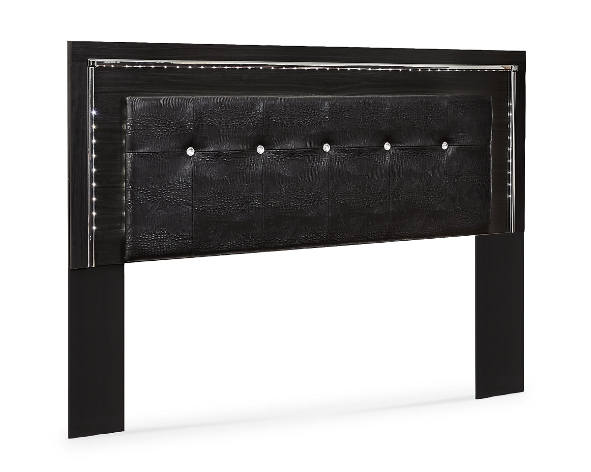 Kaydell King/California King Upholstered Panel Headboard with Mirrored Dresser Milwaukee Furniture of Chicago - Furniture Store in Chicago Serving Humbolt Park, Roscoe Village, Avondale, & Homan Square