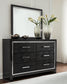 Kaydell King/California King Upholstered Panel Headboard with Mirrored Dresser Milwaukee Furniture of Chicago - Furniture Store in Chicago Serving Humbolt Park, Roscoe Village, Avondale, & Homan Square