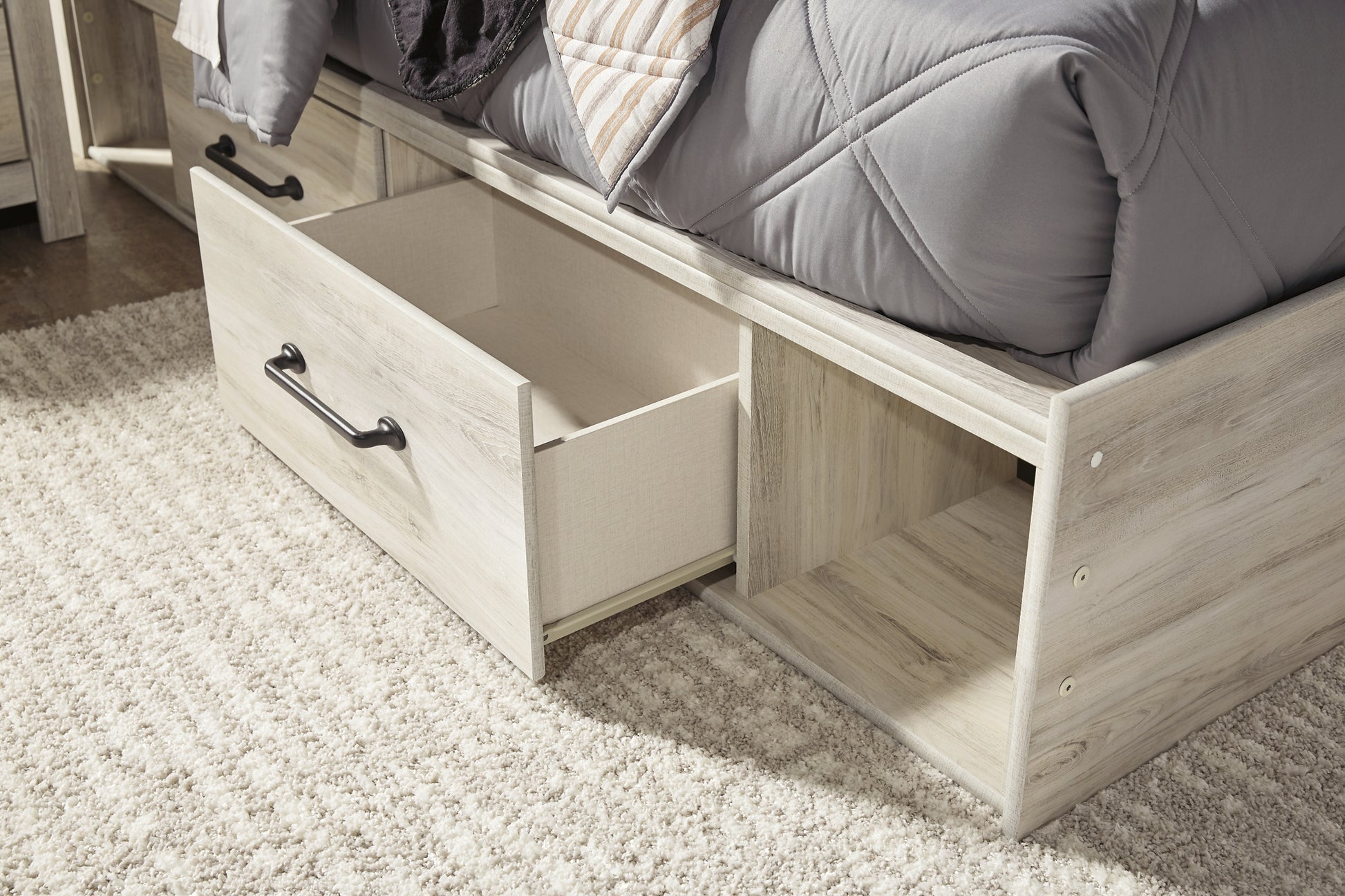 Cambeck Queen Panel Bed with 2 Storage Drawers with Mirrored Dresser and Chest Milwaukee Furniture of Chicago - Furniture Store in Chicago Serving Humbolt Park, Roscoe Village, Avondale, & Homan Square