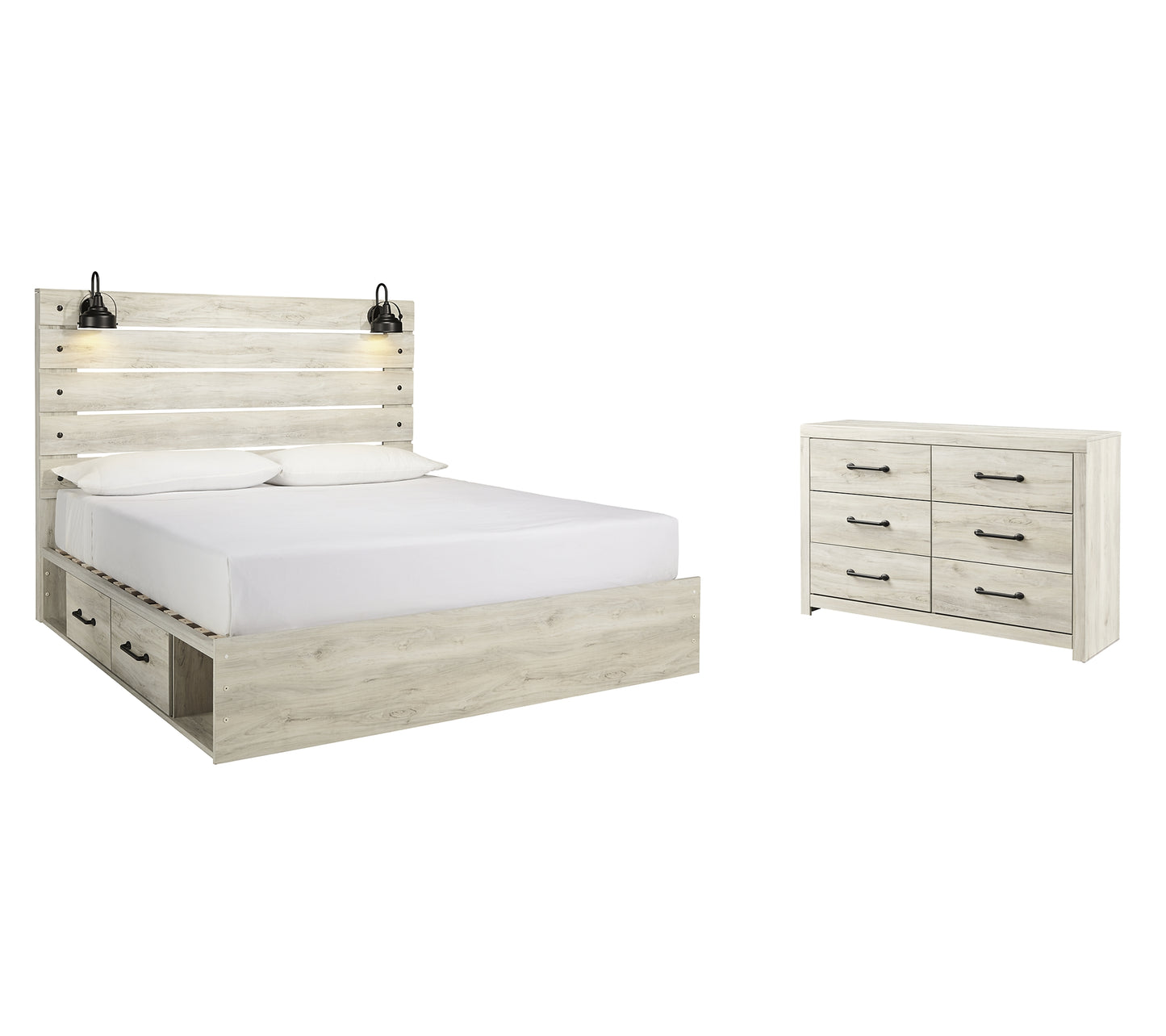 Cambeck King Panel Bed with 4 Storage Drawers with Dresser Milwaukee Furniture of Chicago - Furniture Store in Chicago Serving Humbolt Park, Roscoe Village, Avondale, & Homan Square