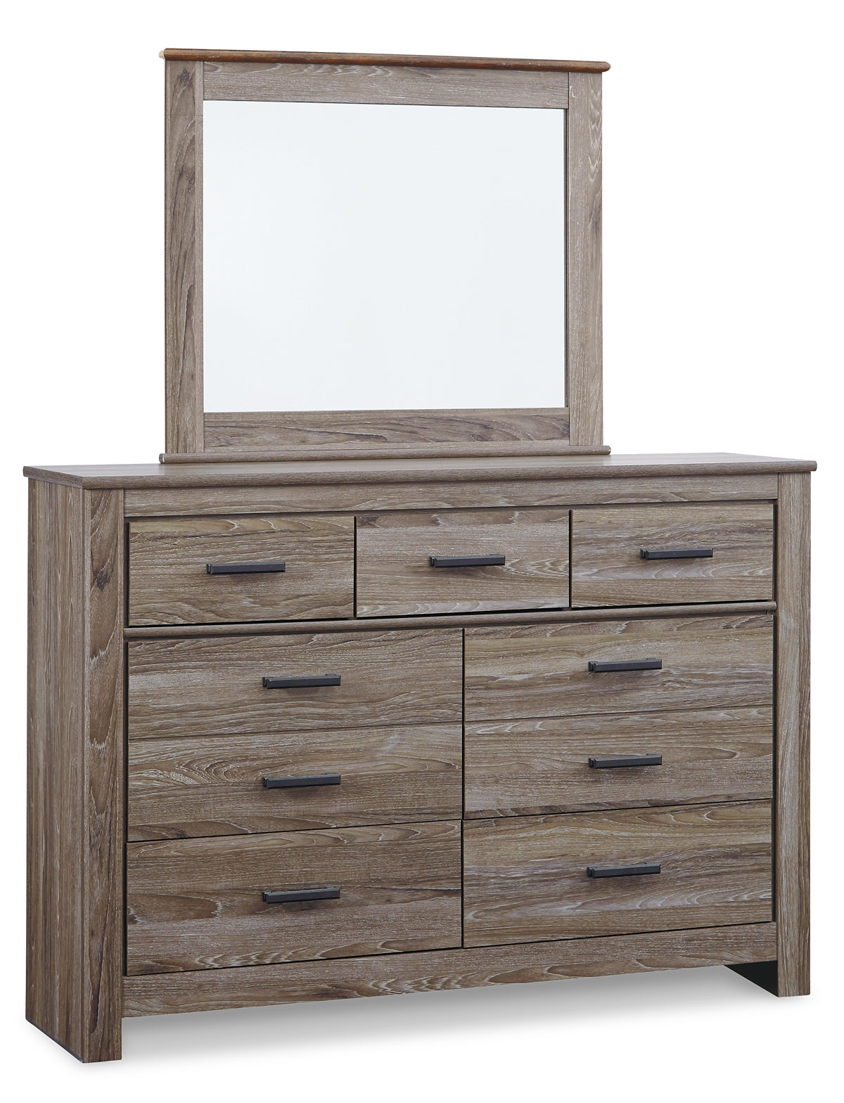 Zelen King Panel Bed with Mirrored Dresser, Chest and Nightstand Milwaukee Furniture of Chicago - Furniture Store in Chicago Serving Humbolt Park, Roscoe Village, Avondale, & Homan Square