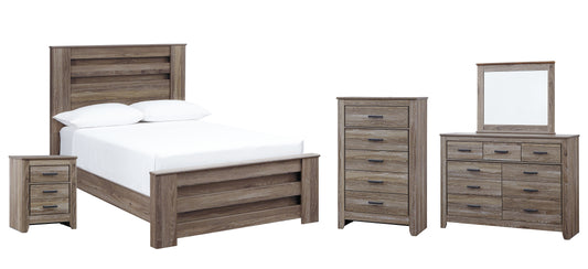 Zelen Full Panel Bed with Mirrored Dresser, Chest and Nightstand Milwaukee Furniture of Chicago - Furniture Store in Chicago Serving Humbolt Park, Roscoe Village, Avondale, & Homan Square