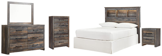 Drystan Full Bookcase Headboard with Mirrored Dresser, Chest and Nightstand Milwaukee Furniture of Chicago - Furniture Store in Chicago Serving Humbolt Park, Roscoe Village, Avondale, & Homan Square