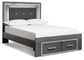Lodanna King Panel Bed with 2 Storage Drawers with Mirrored Dresser Milwaukee Furniture of Chicago - Furniture Store in Chicago Serving Humbolt Park, Roscoe Village, Avondale, & Homan Square