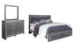 Lodanna King Panel Bed with 2 Storage Drawers with Mirrored Dresser Milwaukee Furniture of Chicago - Furniture Store in Chicago Serving Humbolt Park, Roscoe Village, Avondale, & Homan Square
