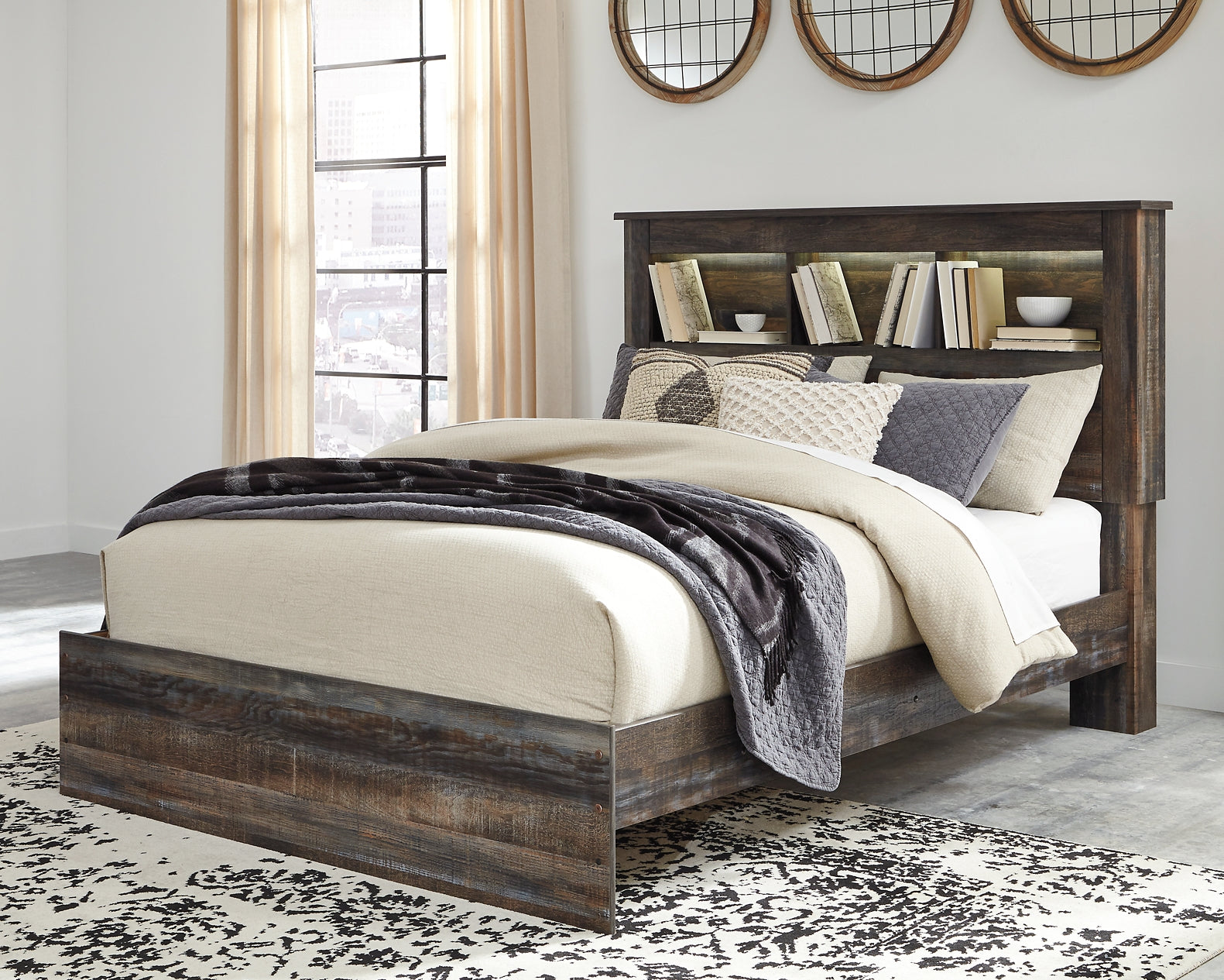 Drystan Queen Bookcase Bed with Dresser Milwaukee Furniture of Chicago - Furniture Store in Chicago Serving Humbolt Park, Roscoe Village, Avondale, & Homan Square