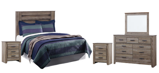 Zelen Full Panel Headboard with Mirrored Dresser and 2 Nightstands Milwaukee Furniture of Chicago - Furniture Store in Chicago Serving Humbolt Park, Roscoe Village, Avondale, & Homan Square