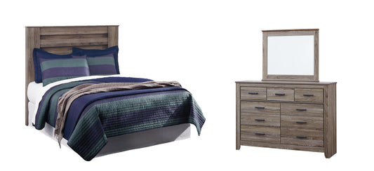 Zelen Full Panel Headboard with Mirrored Dresser Milwaukee Furniture of Chicago - Furniture Store in Chicago Serving Humbolt Park, Roscoe Village, Avondale, & Homan Square
