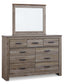 Zelen Queen/Full Panel Headboard with Mirrored Dresser, Chest and Nightstand Milwaukee Furniture of Chicago - Furniture Store in Chicago Serving Humbolt Park, Roscoe Village, Avondale, & Homan Square