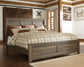 Juararo California King Panel Bed with Mirrored Dresser and 2 Nightstands Milwaukee Furniture of Chicago - Furniture Store in Chicago Serving Humbolt Park, Roscoe Village, Avondale, & Homan Square