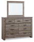 Zelen Queen/Full Panel Headboard with Mirrored Dresser Milwaukee Furniture of Chicago - Furniture Store in Chicago Serving Humbolt Park, Roscoe Village, Avondale, & Homan Square