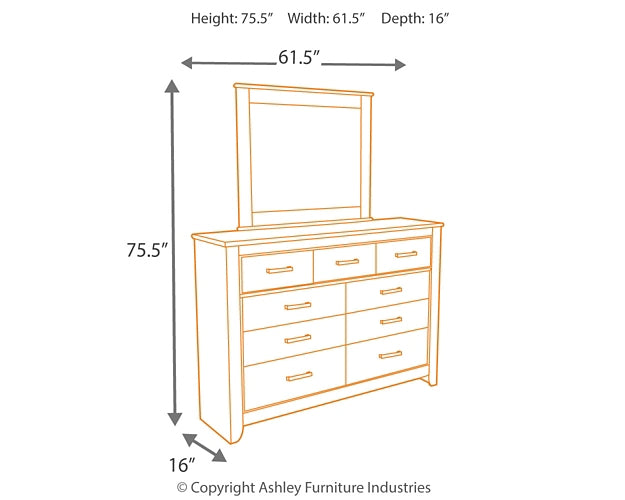 Zelen Queen/Full Panel Headboard with Mirrored Dresser Milwaukee Furniture of Chicago - Furniture Store in Chicago Serving Humbolt Park, Roscoe Village, Avondale, & Homan Square