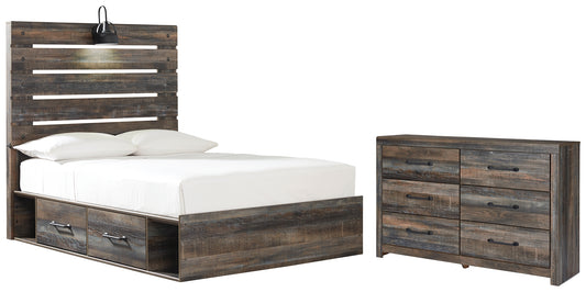 Drystan Twin Panel Bed with 2 Storage Drawers with Dresser Milwaukee Furniture of Chicago - Furniture Store in Chicago Serving Humbolt Park, Roscoe Village, Avondale, & Homan Square