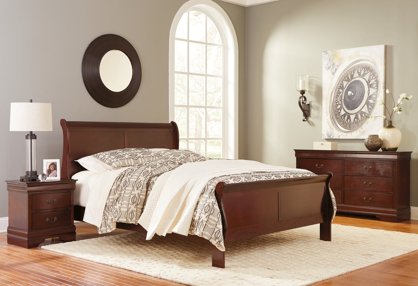 Alisdair Queen Sleigh Bed with Mirrored Dresser and Chest Milwaukee Furniture of Chicago - Furniture Store in Chicago Serving Humbolt Park, Roscoe Village, Avondale, & Homan Square