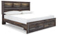 Drystan Queen Bookcase Bed with 2 Storage Drawers with Mirrored Dresser and 2 Nightstands Milwaukee Furniture of Chicago - Furniture Store in Chicago Serving Humbolt Park, Roscoe Village, Avondale, & Homan Square