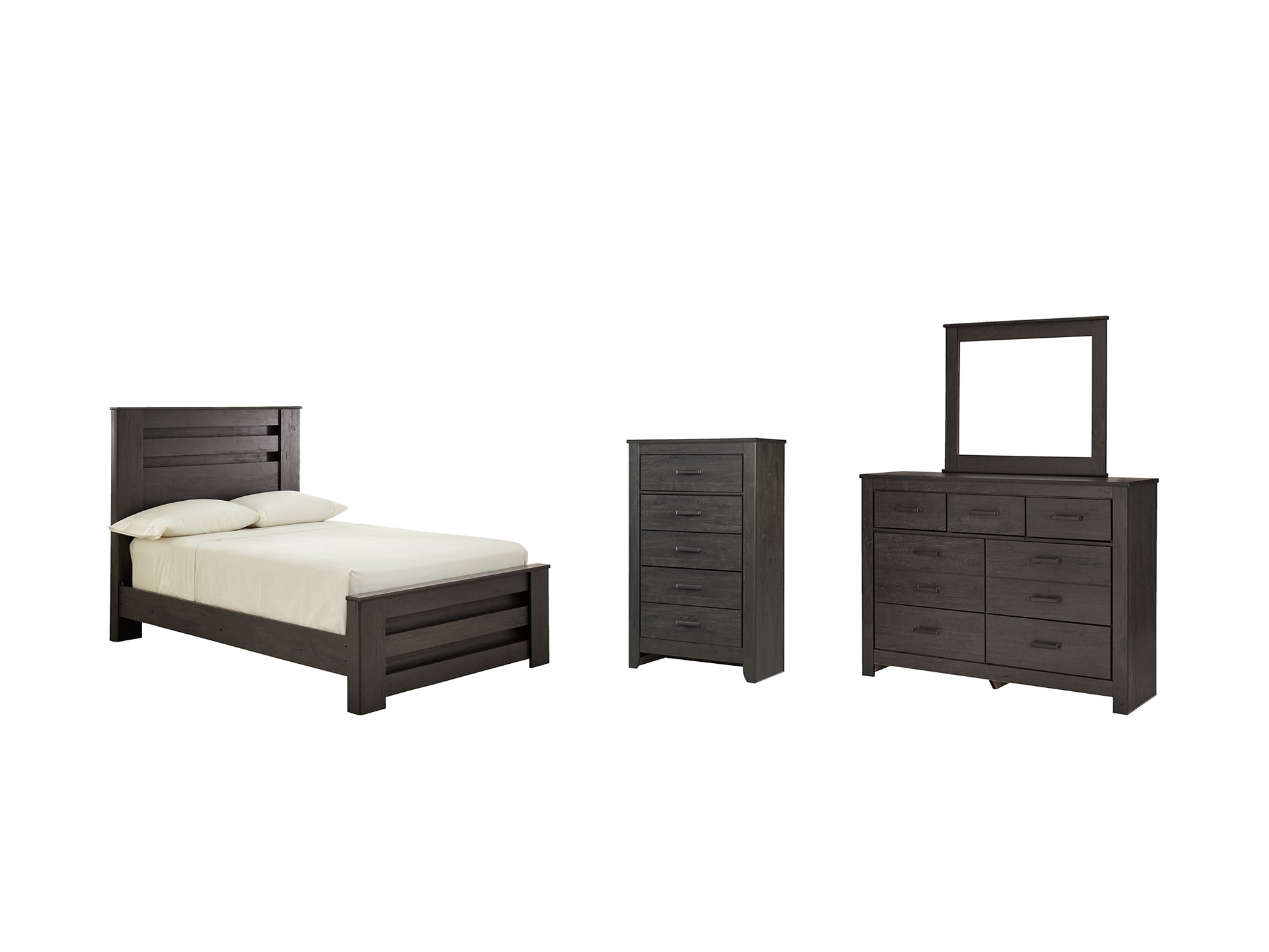 Brinxton Full Panel Bed with Mirrored Dresser and Chest Milwaukee Furniture of Chicago - Furniture Store in Chicago Serving Humbolt Park, Roscoe Village, Avondale, & Homan Square