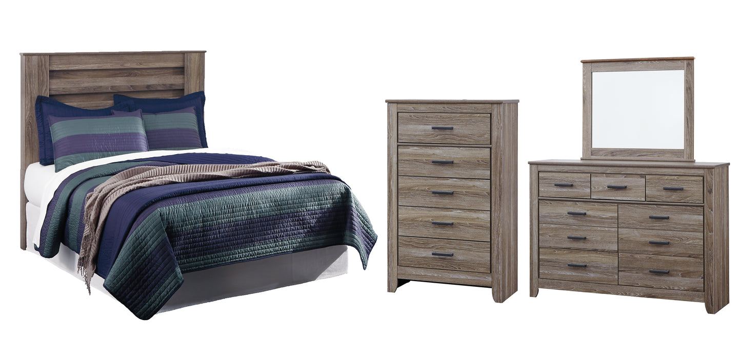 Zelen Queen/Full Panel Headboard with Mirrored Dresser and Chest Milwaukee Furniture of Chicago - Furniture Store in Chicago Serving Humbolt Park, Roscoe Village, Avondale, & Homan Square