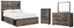 Drystan Full Bookcase Bed with 2 Storage Drawers with Mirrored Dresser and Chest Milwaukee Furniture of Chicago - Furniture Store in Chicago Serving Humbolt Park, Roscoe Village, Avondale, & Homan Square