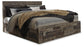 Derekson King Panel Bed with 6 Storage Drawers with Mirrored Dresser Milwaukee Furniture of Chicago - Furniture Store in Chicago Serving Humbolt Park, Roscoe Village, Avondale, & Homan Square