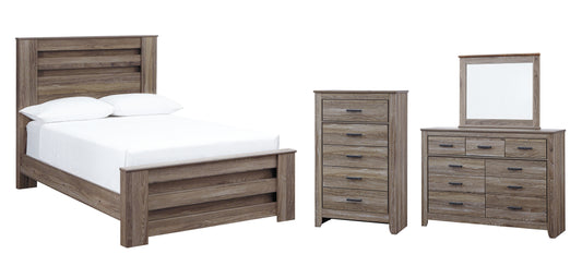 Zelen Full Panel Bed with Mirrored Dresser and Chest Milwaukee Furniture of Chicago - Furniture Store in Chicago Serving Humbolt Park, Roscoe Village, Avondale, & Homan Square