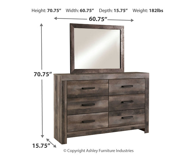 Wynnlow Queen Panel Bed with Mirrored Dresser Milwaukee Furniture of Chicago - Furniture Store in Chicago Serving Humbolt Park, Roscoe Village, Avondale, & Homan Square