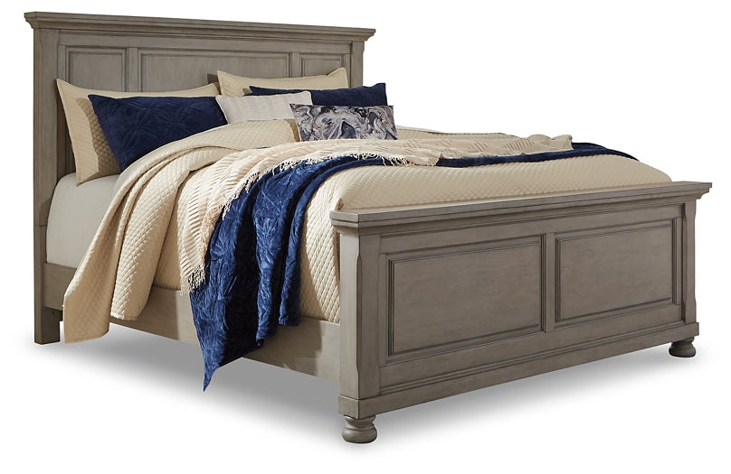 Lettner King Panel Bed with Mirrored Dresser, Chest and Nightstand Milwaukee Furniture of Chicago - Furniture Store in Chicago Serving Humbolt Park, Roscoe Village, Avondale, & Homan Square