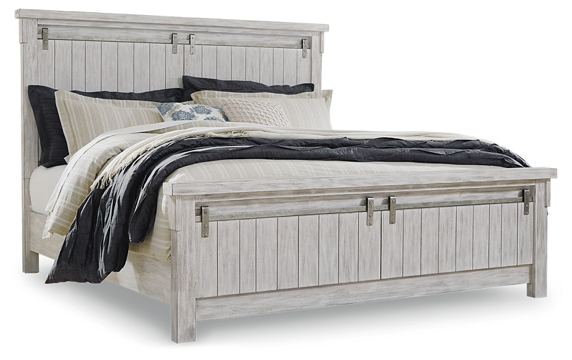 Brashland Queen Panel Bed with Mirrored Dresser Milwaukee Furniture of Chicago - Furniture Store in Chicago Serving Humbolt Park, Roscoe Village, Avondale, & Homan Square