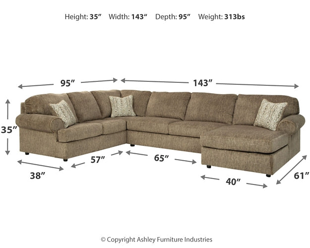 Hoylake 3-Piece Sectional with Ottoman Milwaukee Furniture of Chicago - Furniture Store in Chicago Serving Humbolt Park, Roscoe Village, Avondale, & Homan Square