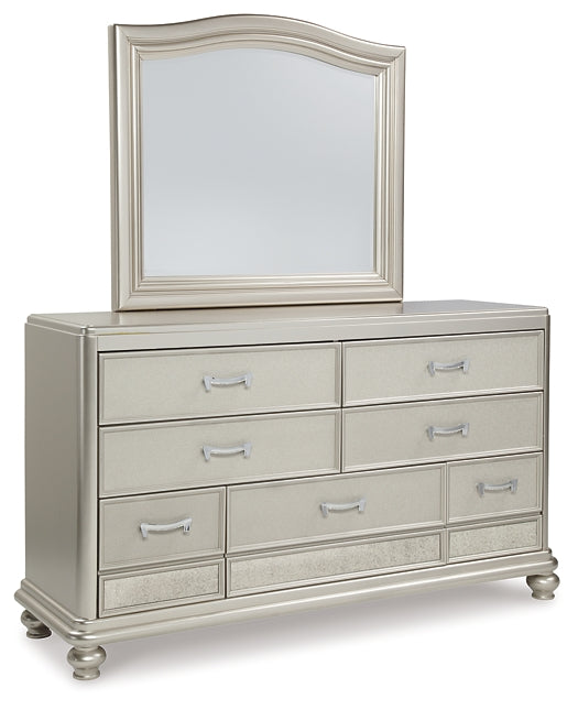 Coralayne Queen Upholstered Bed with Mirrored Dresser and Chest Milwaukee Furniture of Chicago - Furniture Store in Chicago Serving Humbolt Park, Roscoe Village, Avondale, & Homan Square