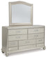 Coralayne Queen Upholstered Bed with Mirrored Dresser and Chest Milwaukee Furniture of Chicago - Furniture Store in Chicago Serving Humbolt Park, Roscoe Village, Avondale, & Homan Square