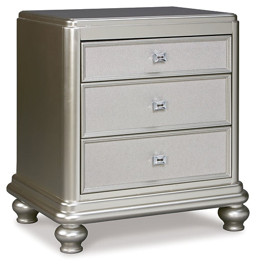 Coralayne California King Upholstered Bed with Mirrored Dresser and 2 Nightstands Milwaukee Furniture of Chicago - Furniture Store in Chicago Serving Humbolt Park, Roscoe Village, Avondale, & Homan Square