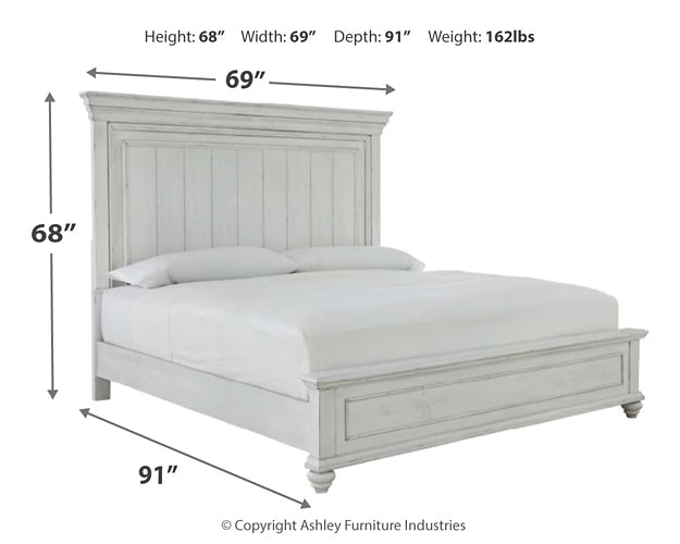 Kanwyn Queen Panel Bed with Mirrored Dresser, Chest and Nightstand Milwaukee Furniture of Chicago - Furniture Store in Chicago Serving Humbolt Park, Roscoe Village, Avondale, & Homan Square