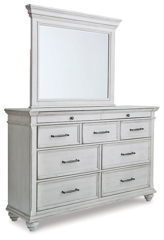Kanwyn Queen Panel Bed with Mirrored Dresser and Chest Milwaukee Furniture of Chicago - Furniture Store in Chicago Serving Humbolt Park, Roscoe Village, Avondale, & Homan Square