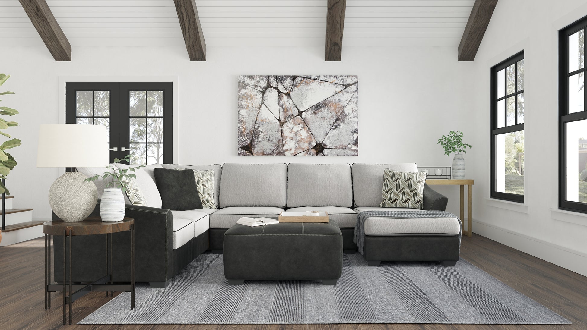 Bilgray 3-Piece Sectional with Ottoman Milwaukee Furniture of Chicago - Furniture Store in Chicago Serving Humbolt Park, Roscoe Village, Avondale, & Homan Square