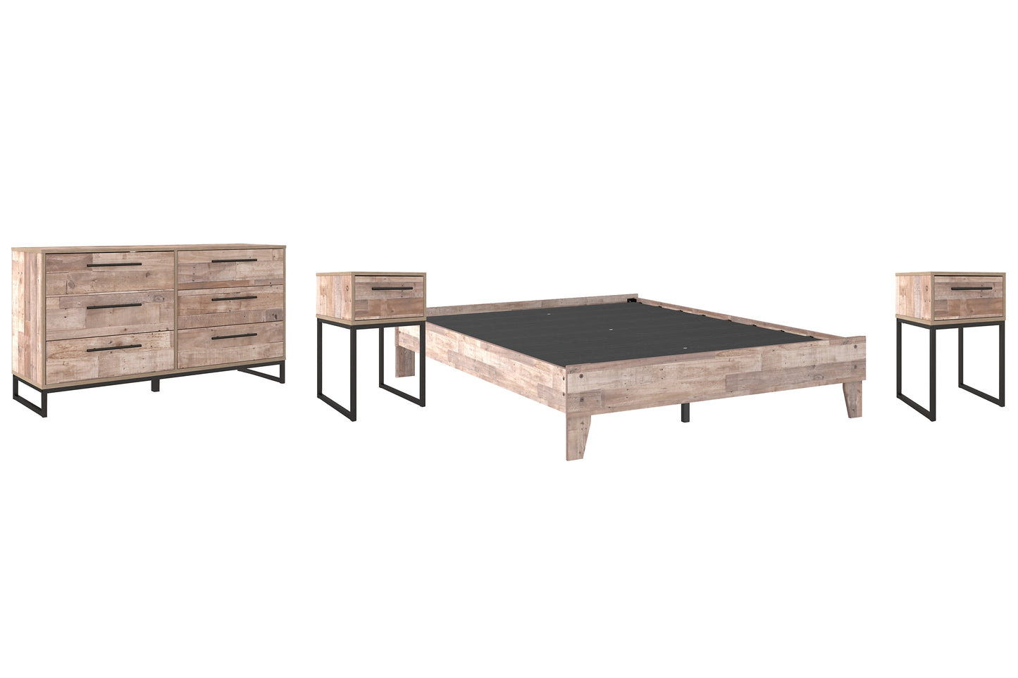 Neilsville Queen Platform Bed with Dresser and 2 Nightstands Milwaukee Furniture of Chicago - Furniture Store in Chicago Serving Humbolt Park, Roscoe Village, Avondale, & Homan Square