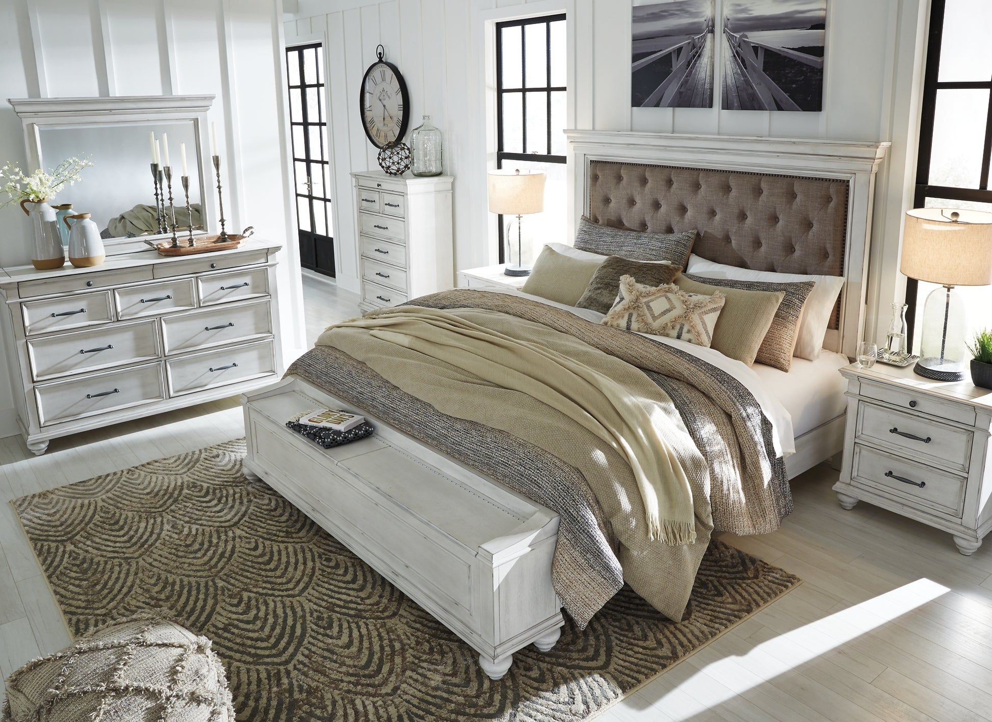 Kanwyn Queen Panel Bed with Storage with Dresser Milwaukee Furniture of Chicago - Furniture Store in Chicago Serving Humbolt Park, Roscoe Village, Avondale, & Homan Square
