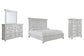 Kanwyn King Panel Bed with Mirrored Dresser and Chest Milwaukee Furniture of Chicago - Furniture Store in Chicago Serving Humbolt Park, Roscoe Village, Avondale, & Homan Square