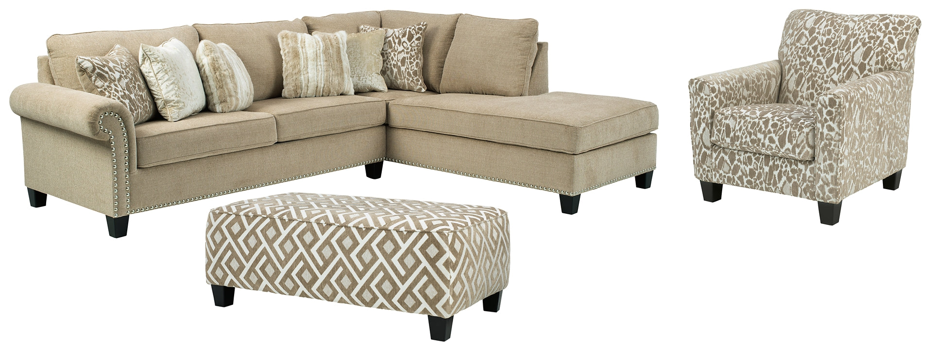 Dovemont 2-Piece Sectional with Chair and Ottoman Milwaukee Furniture of Chicago - Furniture Store in Chicago Serving Humbolt Park, Roscoe Village, Avondale, & Homan Square
