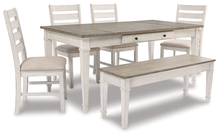 Skempton Dining Table and 4 Chairs and Bench Milwaukee Furniture of Chicago - Furniture Store in Chicago Serving Humbolt Park, Roscoe Village, Avondale, & Homan Square