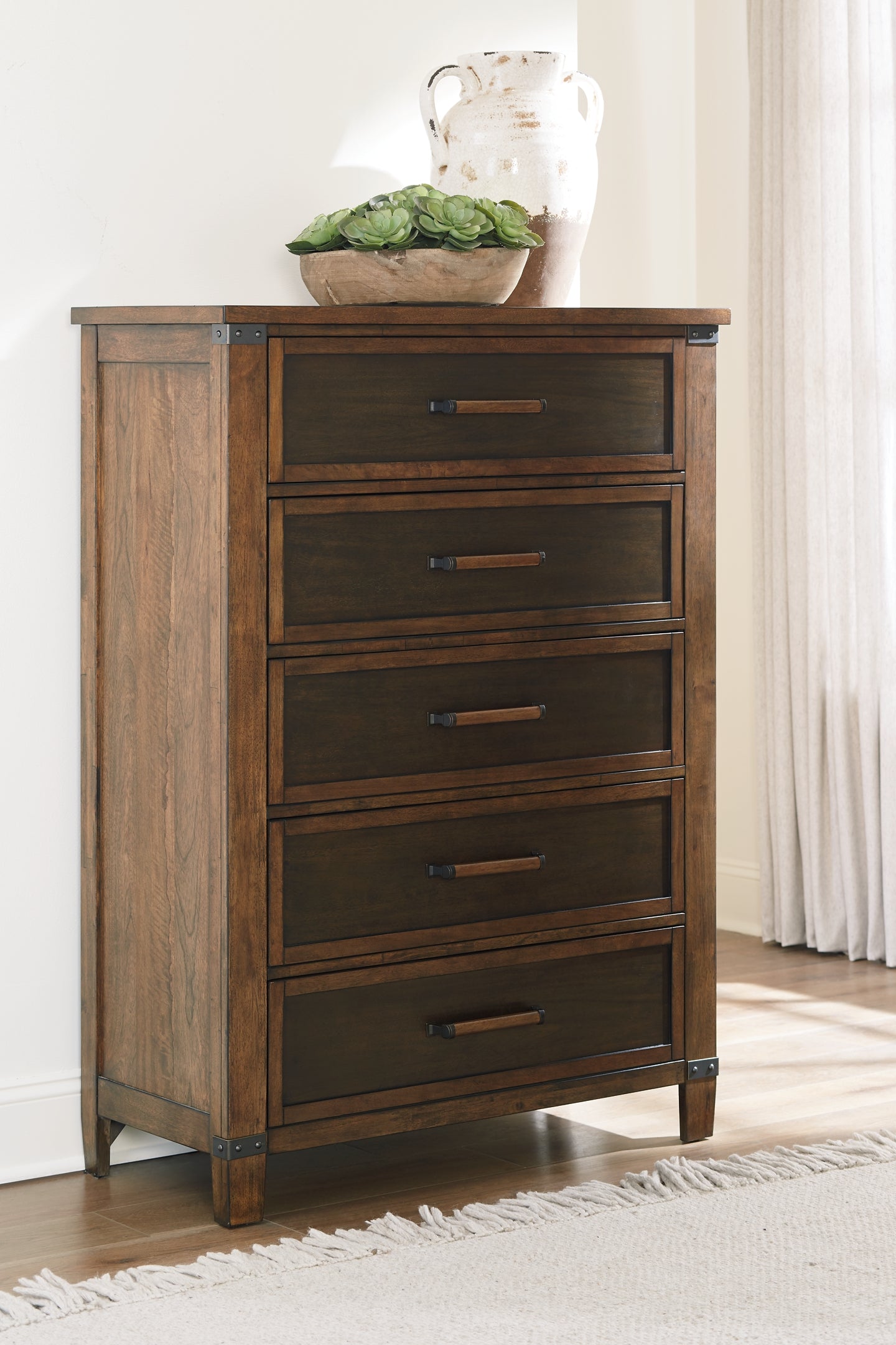 Wyattfield King Panel Bed with Mirrored Dresser, Chest and Nightstand Milwaukee Furniture of Chicago - Furniture Store in Chicago Serving Humbolt Park, Roscoe Village, Avondale, & Homan Square