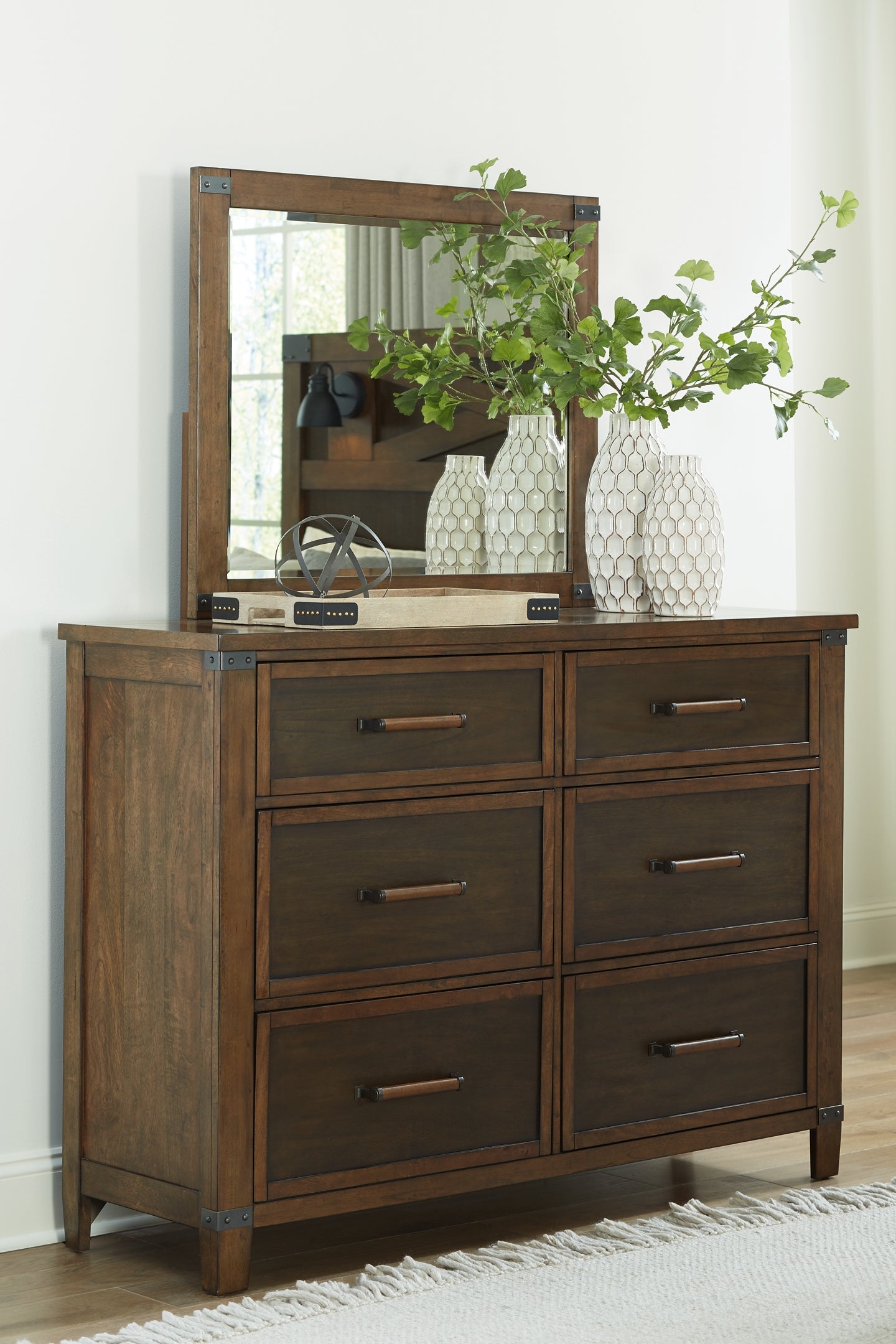 Wyattfield King Panel Bed with Mirrored Dresser and 2 Nightstands Milwaukee Furniture of Chicago - Furniture Store in Chicago Serving Humbolt Park, Roscoe Village, Avondale, & Homan Square