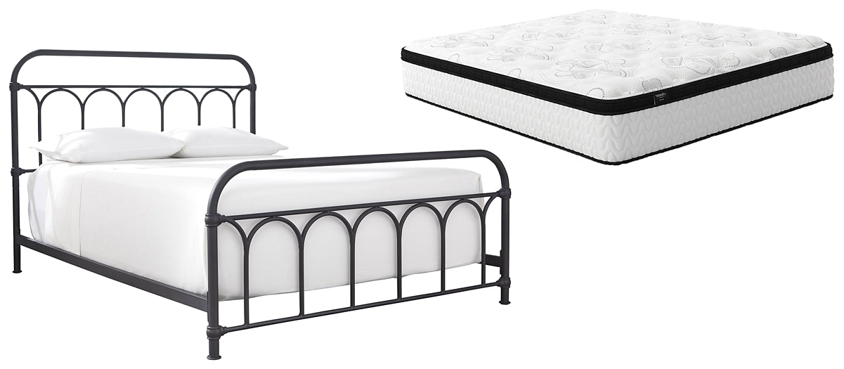 Nashburg Queen Metal Bed with Mattress Milwaukee Furniture of Chicago